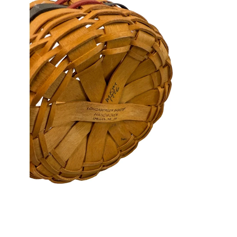 1997 Longaberger Inaugural Basket w/Flag Liner & Protector Vintage 5.5RD 3.25H